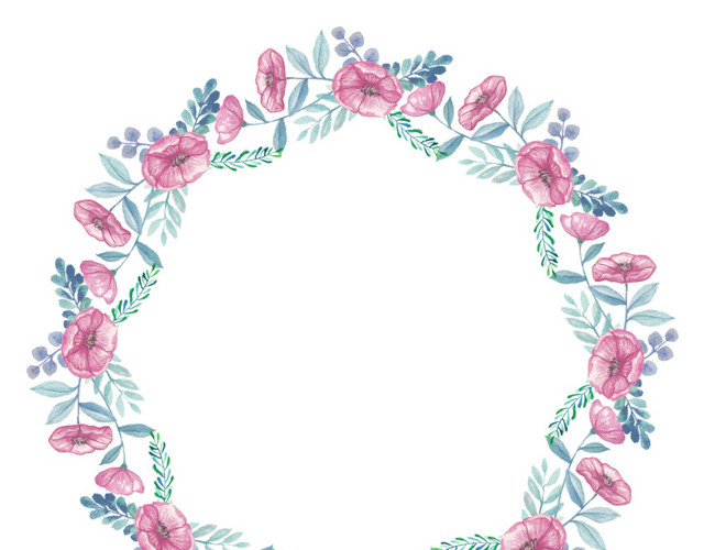 粉色小花花环素材