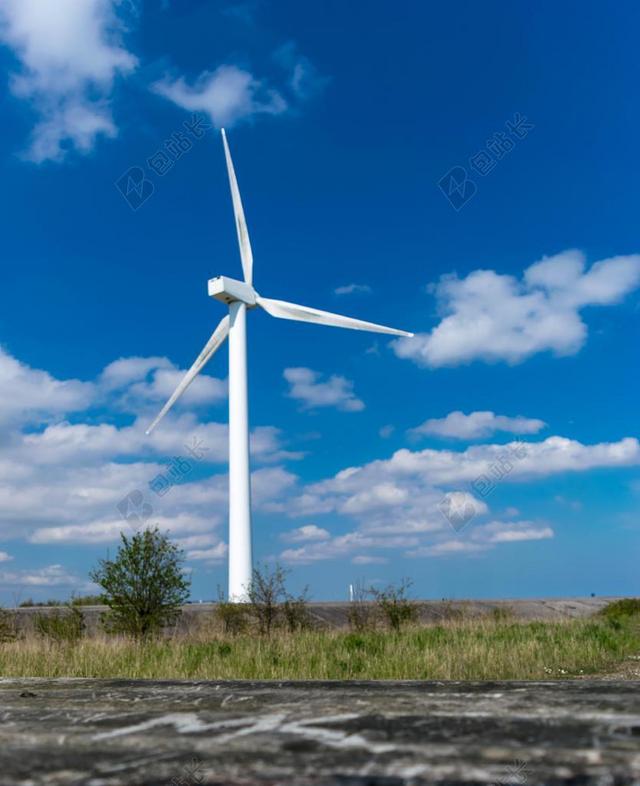 风车 能源 风电 天空 蓝色 当前 环境 动态 可再生能源