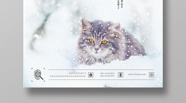 唯美清新二十四节气小雪海报