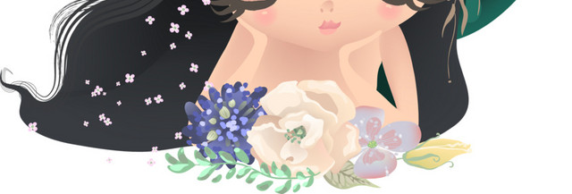 绿色花卉美人鱼素材