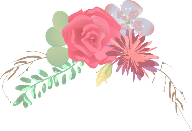 小清新水彩花素材