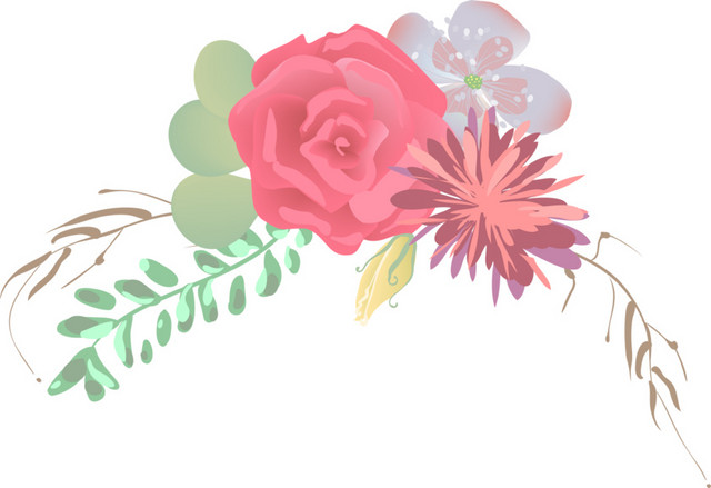 小清新水彩花素材
