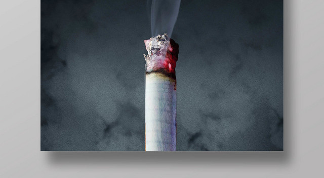 黑色简约大气拒绝烟草健康海报