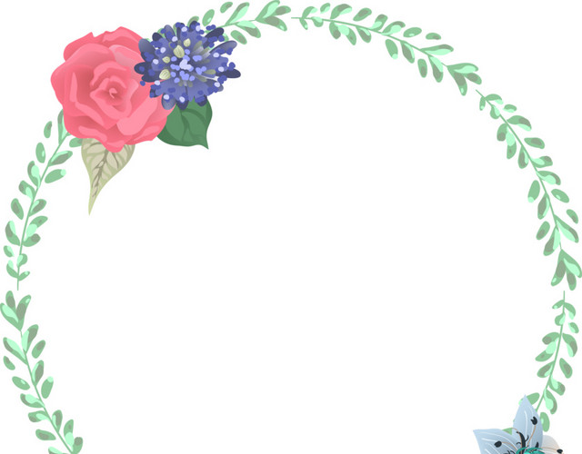 花草元素装饰图框圆形图框