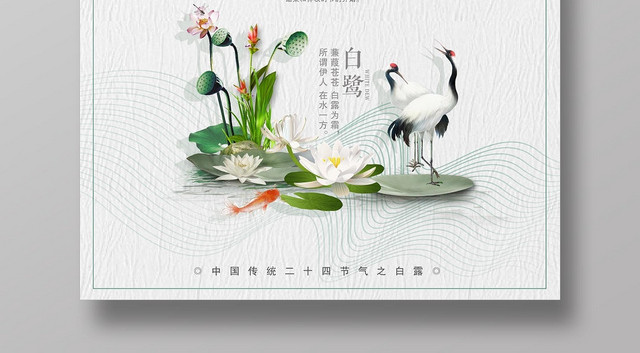 传统简约二十四节气白露宣传海报