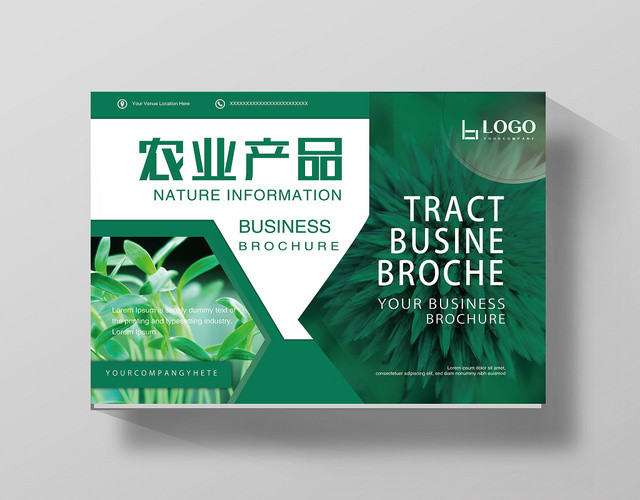 简约几何绿色农产品蔬菜水果画册封面