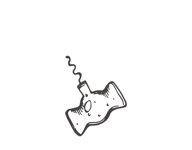 手绘黑白开酒器设计素材