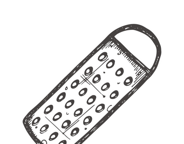 手绘黑白系列厨房工具设计素材