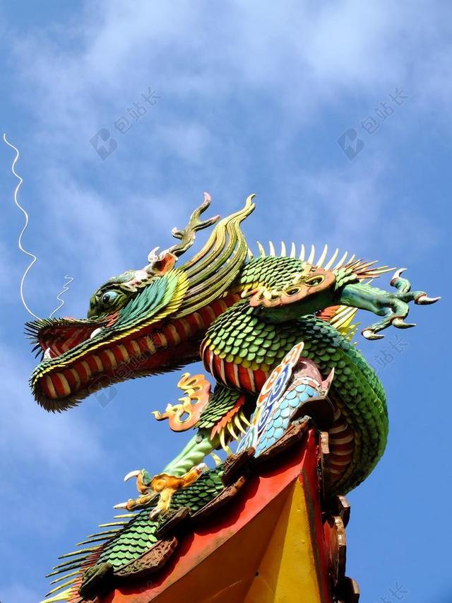 龍 廟宇 中國風 籃天 動物 素材 十二生肖 雕刻
