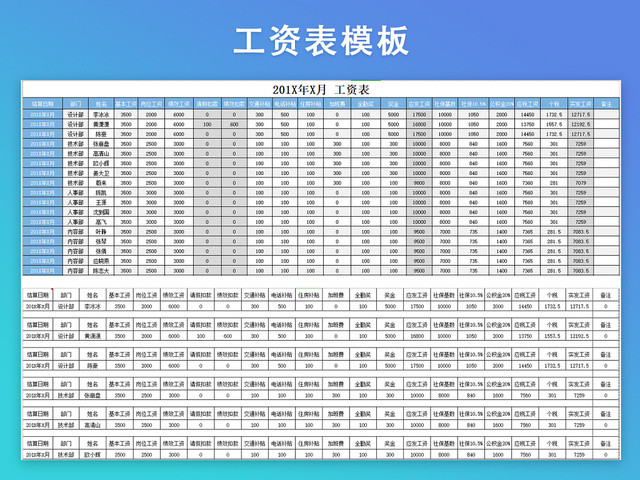 工资表模板带公式自动生成工资条