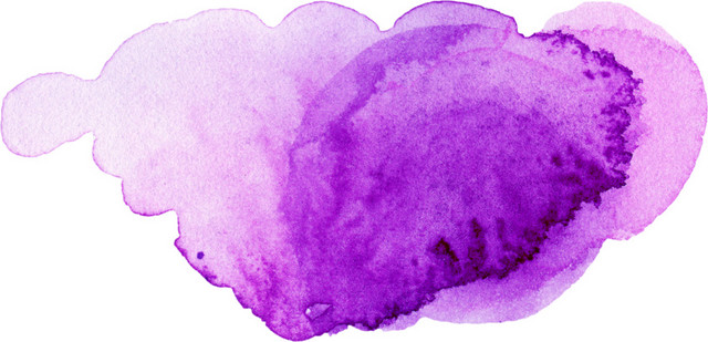 手绘紫色水彩晕染笔刷设计素材