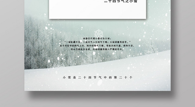 二十四节气小雪插画宣传海报
