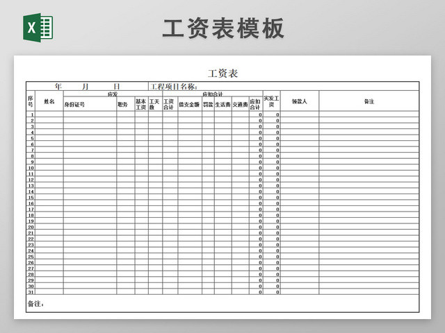 公司工资表模板带公式自动生成工资条