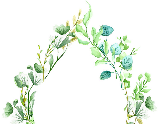 绿叶环形边框