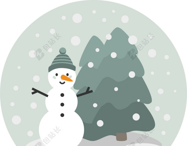 雪花玻璃球水彩背景素材