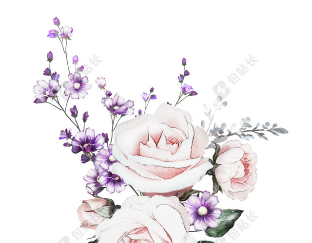 花朵水彩背景素材