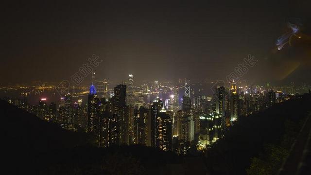 时尚香港城市市中心景色背景图片