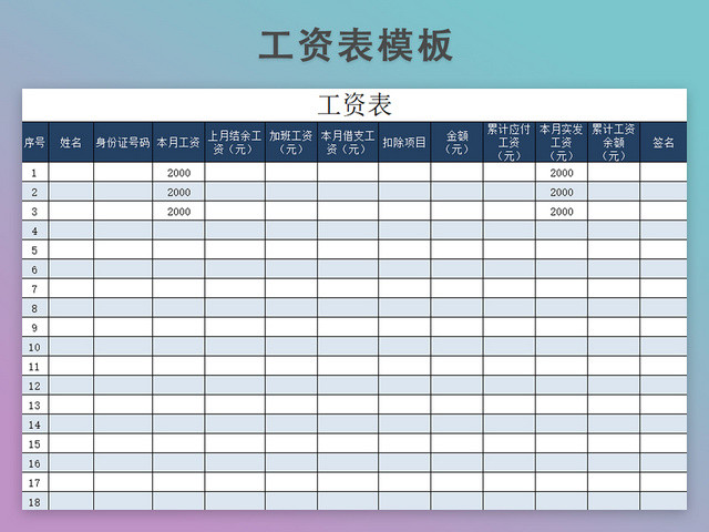 工资发放表模板带公式自动生成工资条