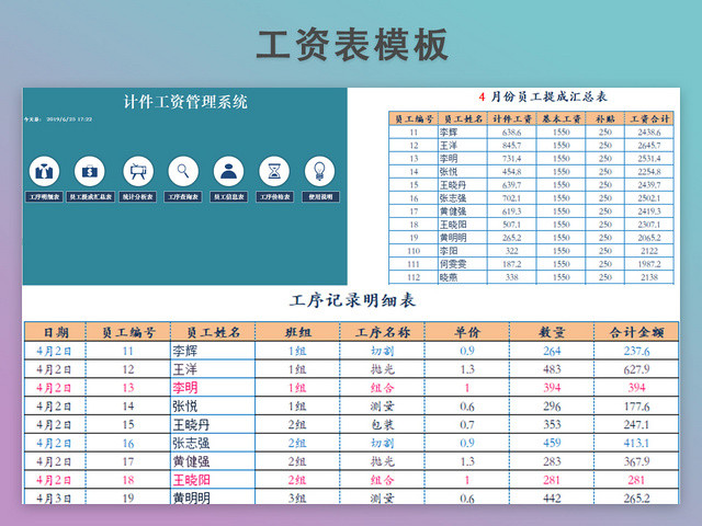 工资表模板带公式自动生成工资条
