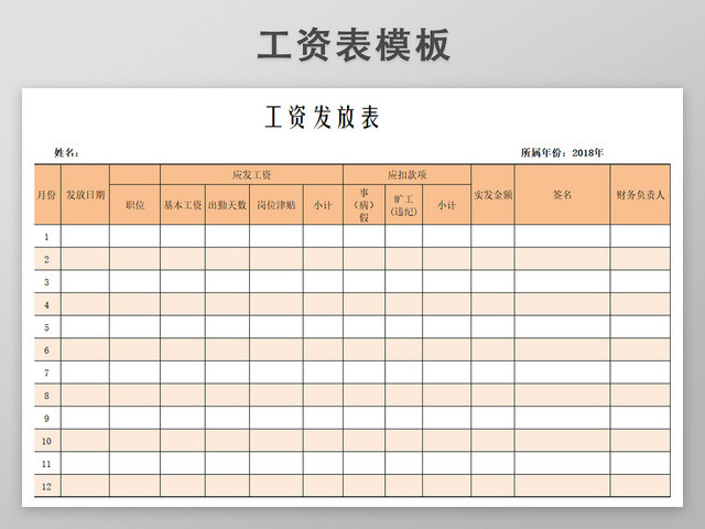 工资发放表模板带公式自动生成工资条