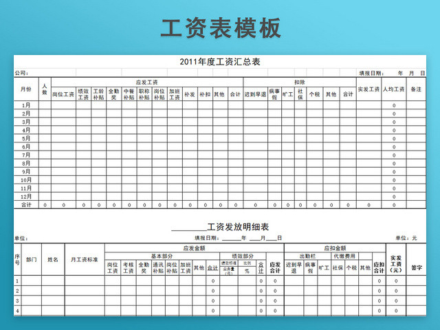 工资发放表模板带公式自动生成工资条