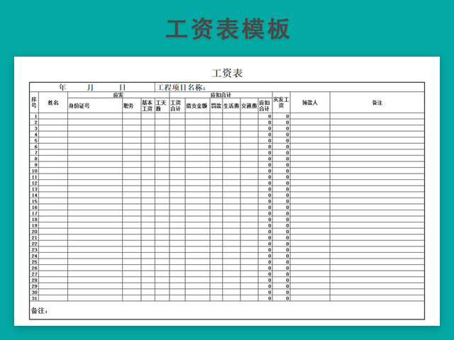 工资发放表模板带公式自动生成工资条