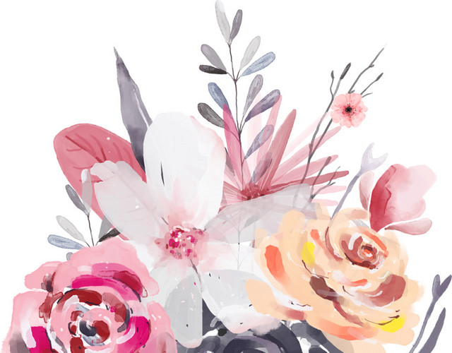 水彩花朵