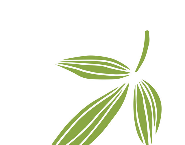 水彩卡通叶子植物矢量素材