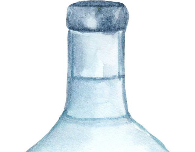 手绘水彩酒瓶素材