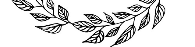 手绘黑白线稿花环装饰素材
