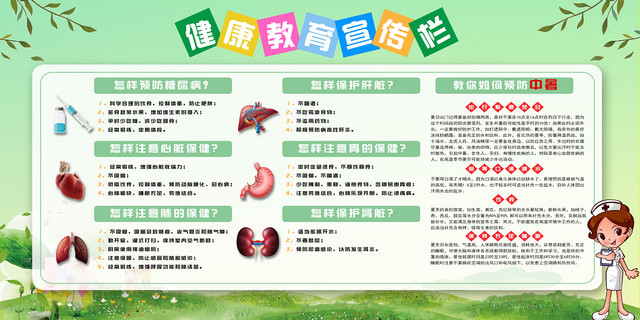 绿色简洁健康教育活动宣传栏展板