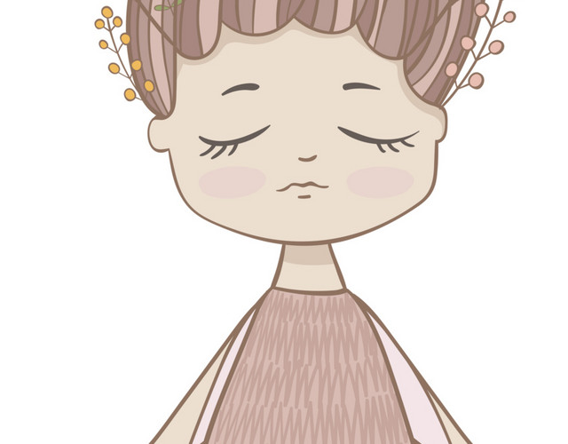 小女孩矢量素材