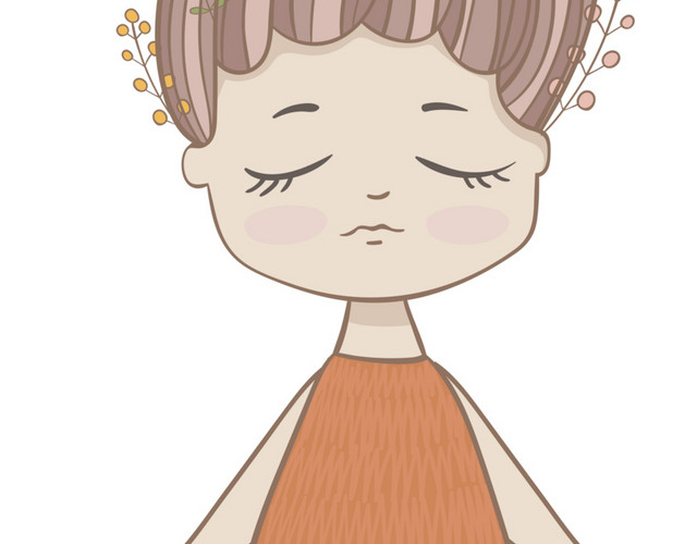 小女孩矢量素材