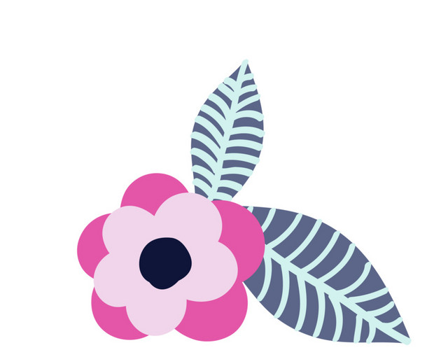 树枝花卡通矢量素材