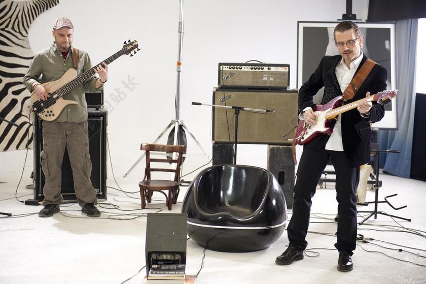 吉他手 吉他 工作室 性能 显示 乐队 音乐