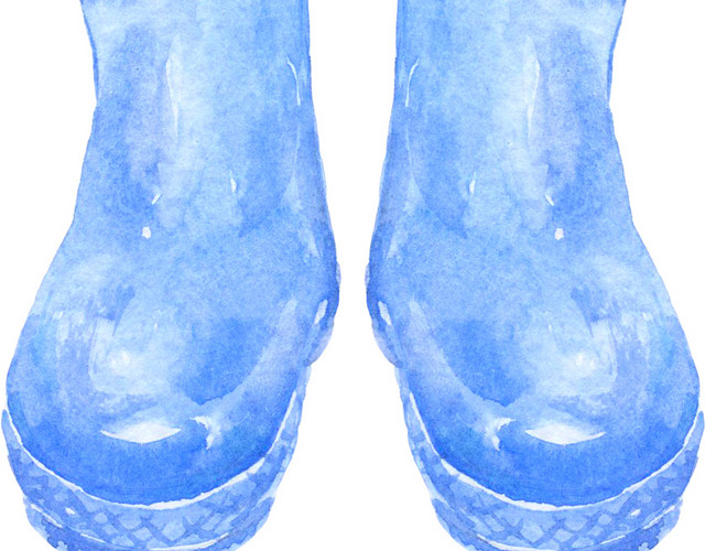 彩色水彩手绘靴子素材