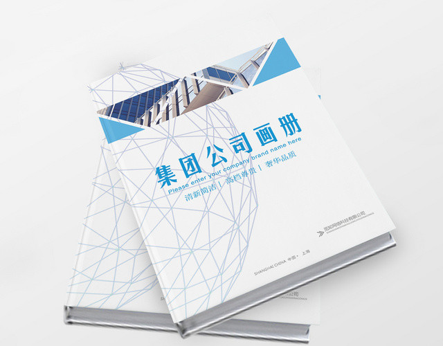 蓝色简约高端企业商务形象简介画册