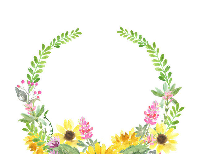 水彩绘画植物花朵元素素材