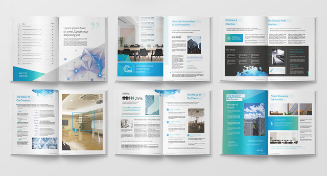 2019蓝色现代科技企业宣传介绍整套画册设计模板