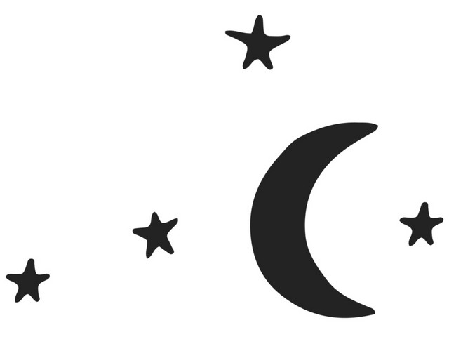手绘星辰月亮素材