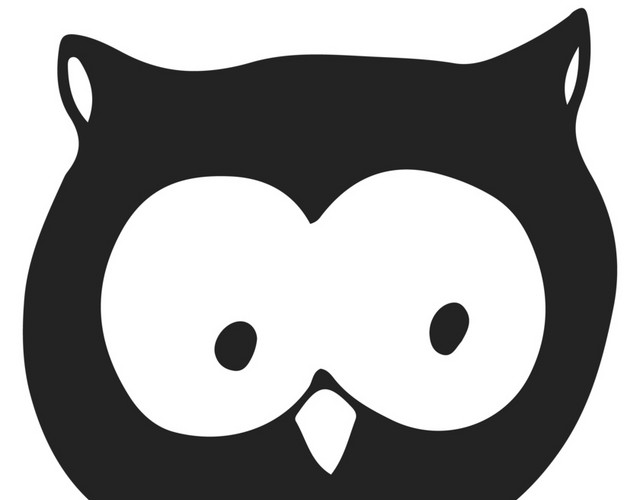 可爱黑色猫头鹰素材