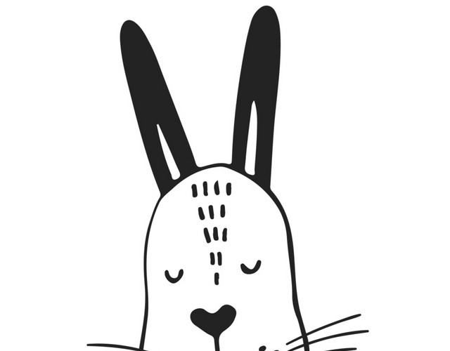 简笔画兔子头像素材