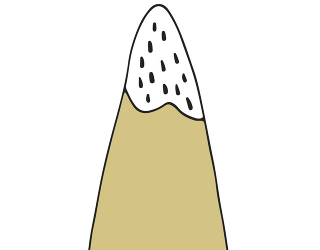 水彩小山矢量图