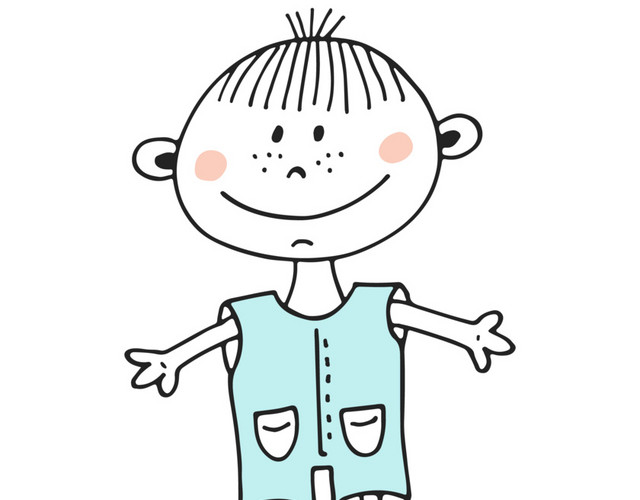 水彩可爱男孩素材