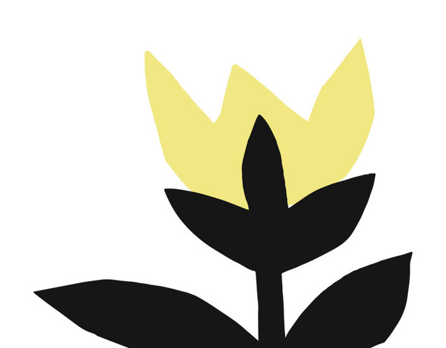 卡通黄花矢量图