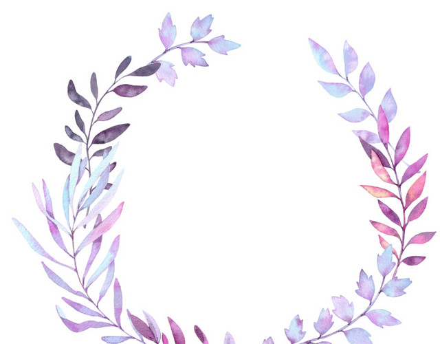 枝叶花环素材