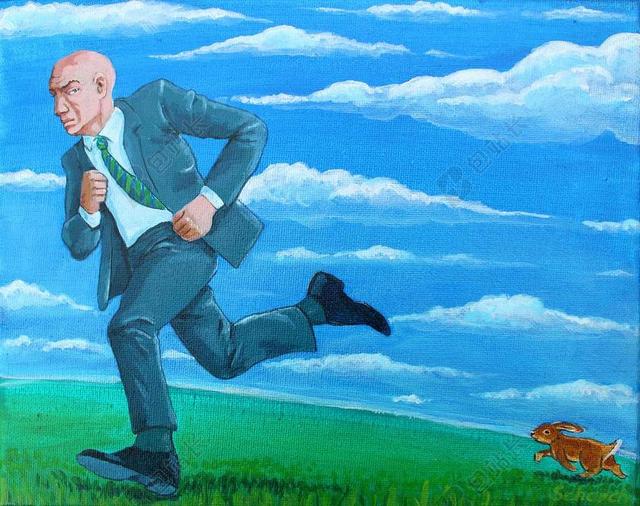 设计逃跑的穿西装的男人背景图片
