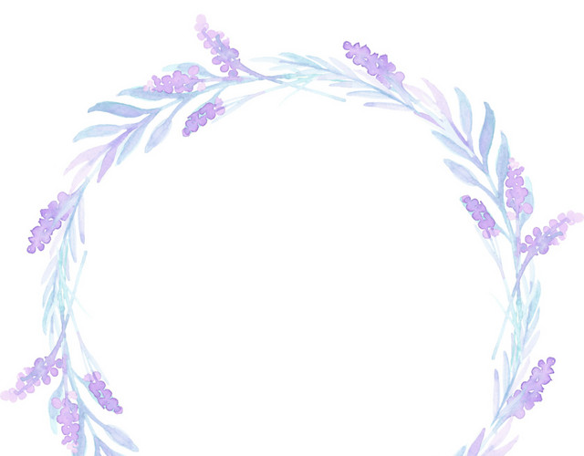 手绘水彩花环素材