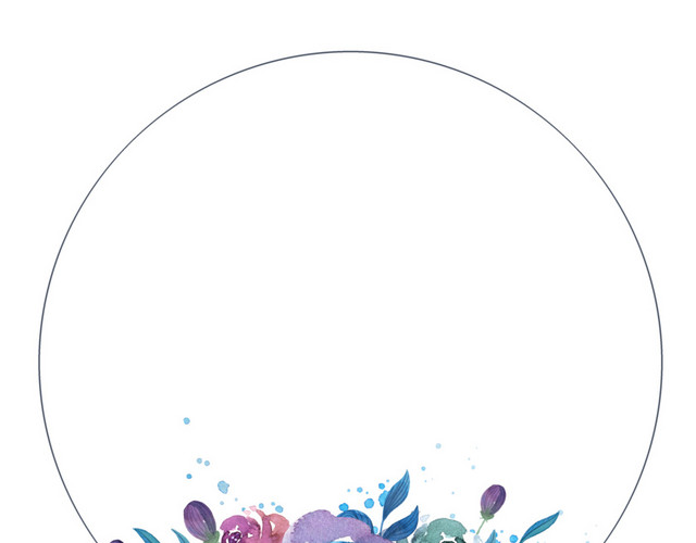 手绘水彩花朵边框素材