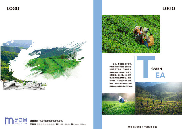 简约插图茶道茶叶宣传画册封面